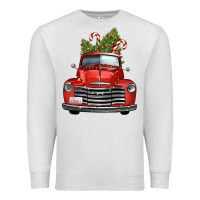 Oatmeal Heather christmas trees truck Premium Sweatshirt - FaDigitalArtStudio