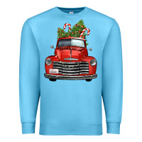 Ocean Blue christmas trees truck Premium Sweatshirt - FaDigitalArtStudio