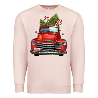 Pale Pink christmas trees truck Premium Sweatshirt - FaDigitalArtStudio