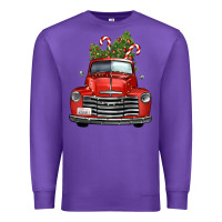 Purple christmas trees truck Premium Sweatshirt - FaDigitalArtStudio