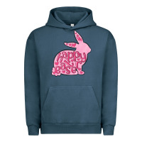 Pigment Midnight Navy happy easter rabbit Urban Hoodie - MaliasSmallBusiness