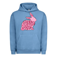 Pigment Pebble Blue happy easter rabbit Urban Hoodie - MaliasSmallBusiness