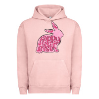 Pigment Salmon happy easter rabbit Urban Hoodie - MaliasSmallBusiness