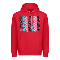 Red valentine's day brushstrokes Premium Hoodie - BarkalooDesign