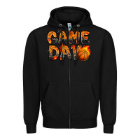 Black game day basketball leopard Zipper Hoodie - Zillion Design Studio