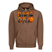 Chestnut game day basketball leopard Zipper Hoodie - Zillion Design Studio