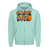Seafoam game day basketball leopard Zipper Hoodie - Zillion Design Studio