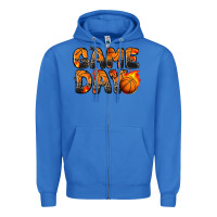 True Royal game day basketball leopard Zipper Hoodie - Zillion Design Studio