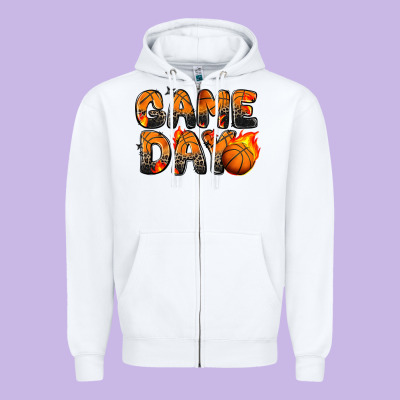Game Day Basketball Leopard Zipper Hoodie Designed By Zillion Design Studio