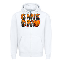White game day basketball leopard Zipper Hoodie - Zillion Design Studio