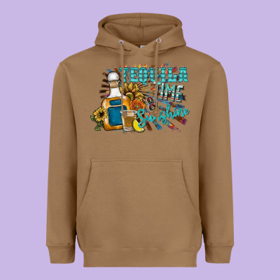 Tequila Time & Sunshine Heavyweight Hoodie Designed By Sublimationcraftshop