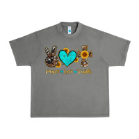 Tornado peace love faith with cros and sunflower Urban Heavy Tee - Artiststas