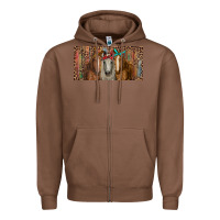 Chestnut Horses with serape and leopard Zipper Hoodie - RanaPortraitStore