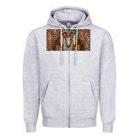 Heather Grey Horses with serape and leopard Zipper Hoodie - RanaPortraitStore