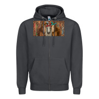 Smoke Horses with serape and leopard Zipper Hoodie - RanaPortraitStore