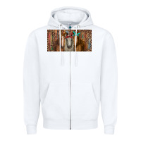 White Horses with serape and leopard Zipper Hoodie - RanaPortraitStore