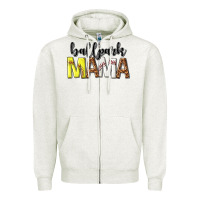 Oatmeal Heather ballpark mama Zipper Hoodie - texasbilliewilder