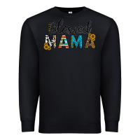 Black blessed mama Premium Sweatshirt - CowhideDigitalArt