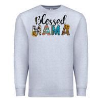 Heather Grey blessed mama Premium Sweatshirt - CowhideDigitalArt