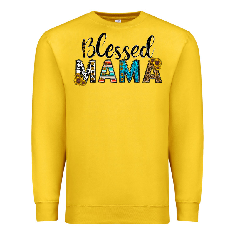 Blessed Mama Premium Sweatshirt by CowhideDigitalArt | Teevron