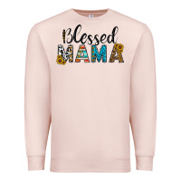 Pale Pink blessed mama Premium Sweatshirt - CowhideDigitalArt