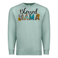 Seafoam blessed mama Premium Sweatshirt - CowhideDigitalArt