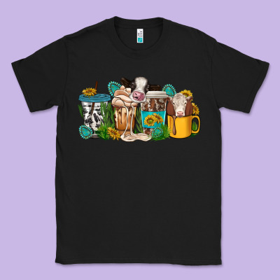Classic Tee western cow coffee cup