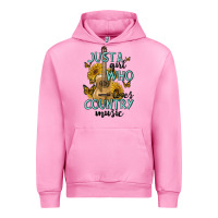 Fuchsia Pink just a girl who loves country music Urban Hoodie - MaliasSmallBusiness