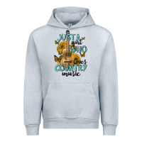 Heather Grey just a girl who loves country music Urban Hoodie - MaliasSmallBusiness