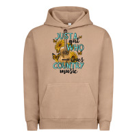 Pigment Burro just a girl who loves country music Urban Hoodie - MaliasSmallBusiness