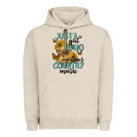 Pigment French Oak just a girl who loves country music Urban Hoodie - MaliasSmallBusiness