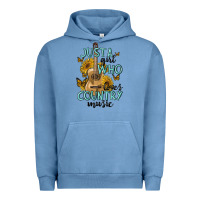 Pigment Pebble Blue just a girl who loves country music Urban Hoodie - MaliasSmallBusiness