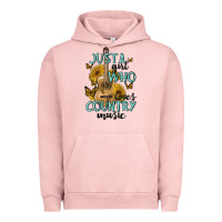 Pigment Salmon just a girl who loves country music Urban Hoodie - MaliasSmallBusiness