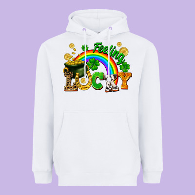 Feeling Lucky Heavyweight Hoodie Designed By Fadigitalartstudio