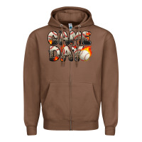Chestnut game day baseball leopard Zipper Hoodie - Zillion Design Studio