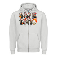 Dove Grey game day baseball leopard Zipper Hoodie - Zillion Design Studio