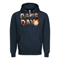 Navy game day baseball leopard Zipper Hoodie - Zillion Design Studio