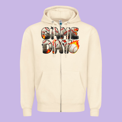 Game Day Baseball Leopard Zipper Hoodie Designed By Zillion Design Studio
