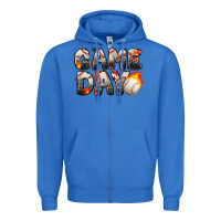 True Royal game day baseball leopard Zipper Hoodie - Zillion Design Studio