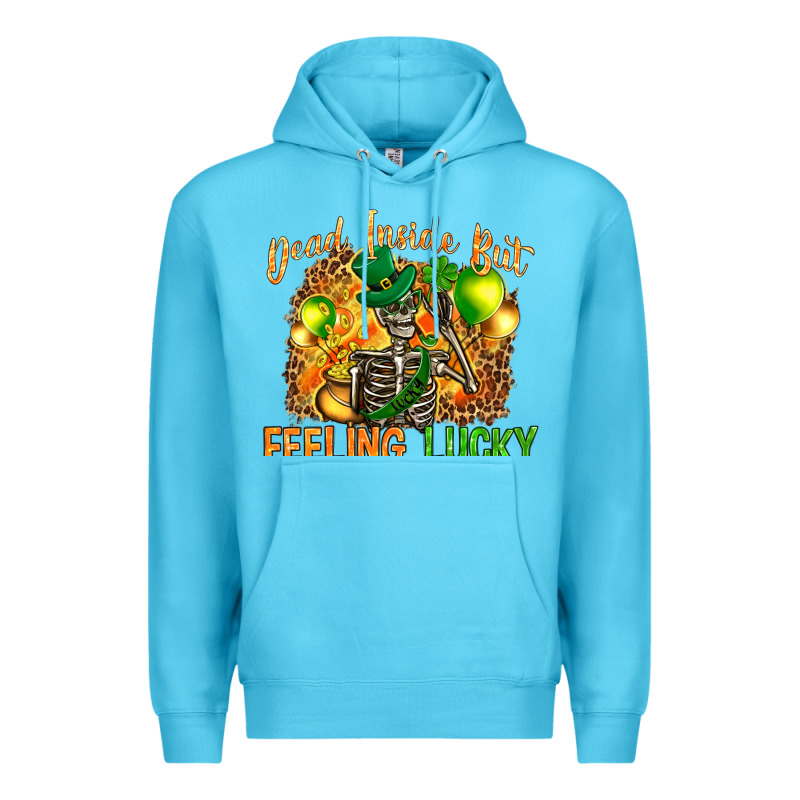 Dead Inside But Feeling Lucky Premium Hoodie by NancyCooperArtShop | Teevron
