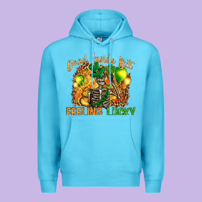 Dead Inside But Feeling Lucky Premium Hoodie Designed By Nancycooperartshop