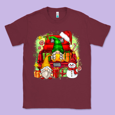 Classic Tee christmas gnome truck