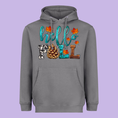 Hello Fall Heavyweight Hoodie Designed By Hra Design Shop
