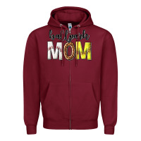 Burgundy ballpark mom Zipper Hoodie - texasbilliewilder