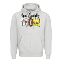 Dove Grey ballpark mom Zipper Hoodie - texasbilliewilder