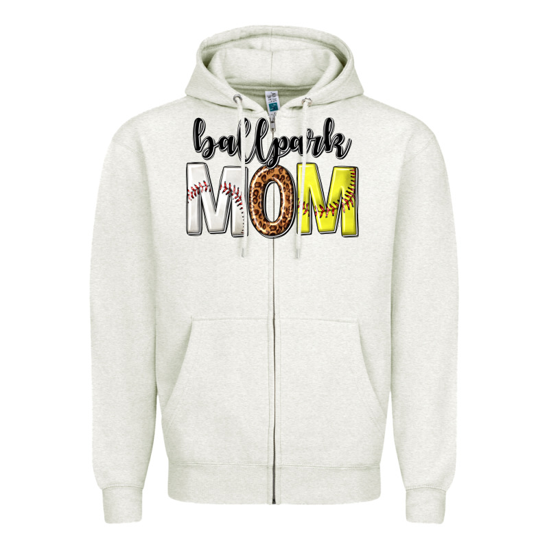 Ballpark Mom Zipper Hoodie by texasbilliewilder | Teevron