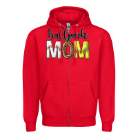 Red ballpark mom Zipper Hoodie - texasbilliewilder