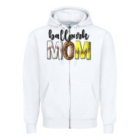White ballpark mom Zipper Hoodie - texasbilliewilder