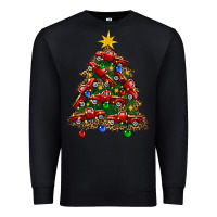 Black christmas truck tree Premium Sweatshirt - FaDigitalArtStudio