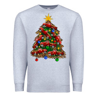 Heather Grey christmas truck tree Premium Sweatshirt - FaDigitalArtStudio